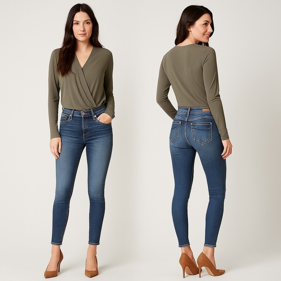 BUCKLE BLACK🖤 Women’s High-Rise Ankle Skinny Jeans 👖👟💃 Size 26 - Picture 1 of 16